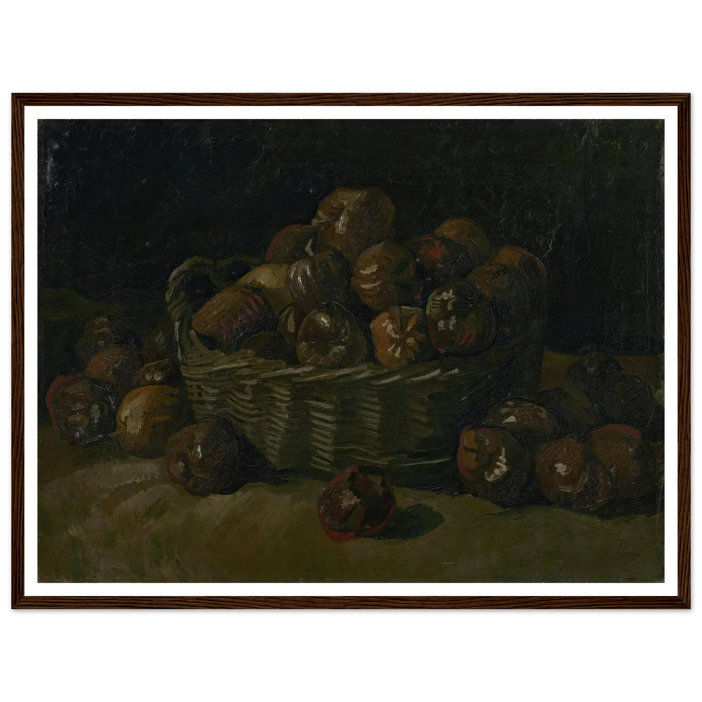 Basket of apples (1885) Art Print | Vincent van Gogh - Framed Poster - 30x40 cm / 12x16″ - Black frame
