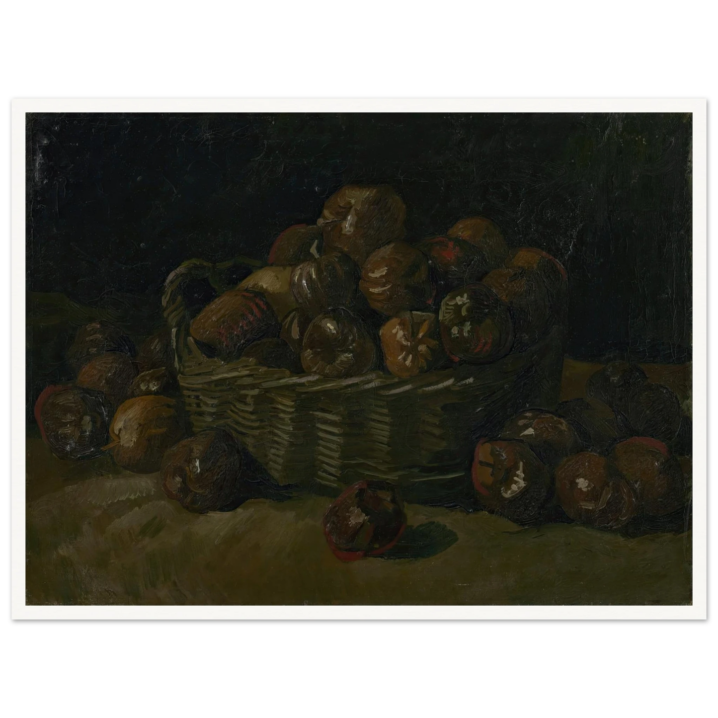Basket of apples (1885) Art Print | Vincent van Gogh - Framed Poster - 30x40 cm / 12x16″ - Black frame