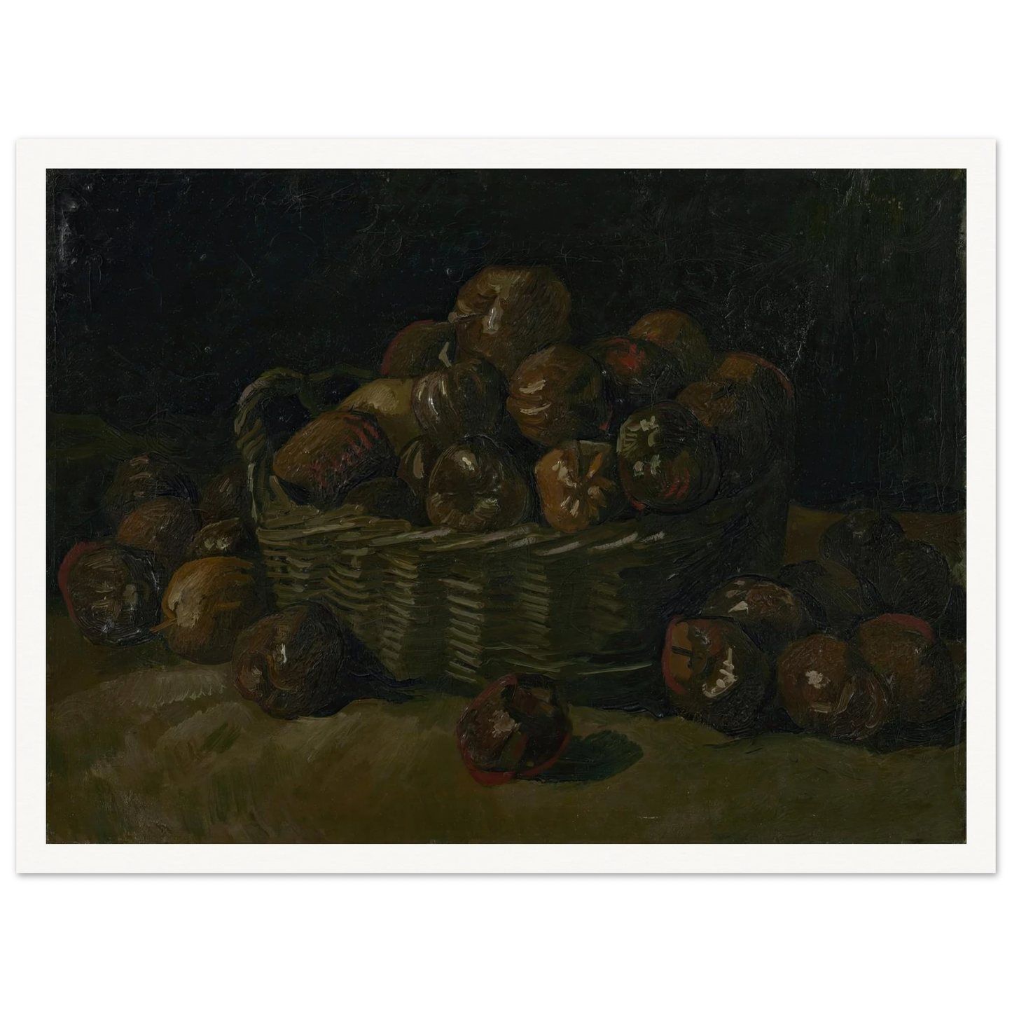 Basket of apples (1885) Art Print | Vincent van Gogh - Framed Poster - 30x40 cm / 12x16″ - Black frame