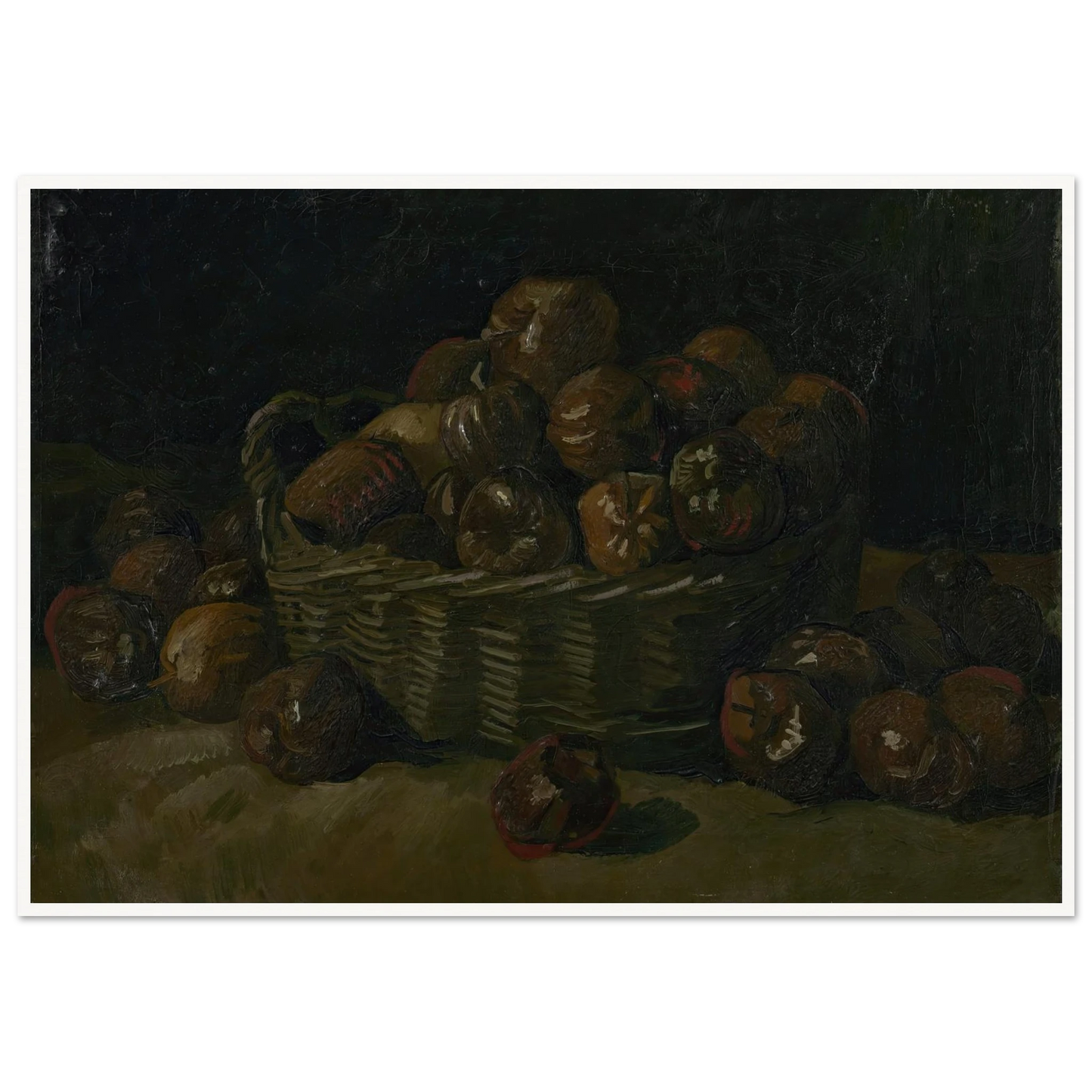 Basket of apples (1885) Art Print | Vincent van Gogh - Framed Poster - 30x40 cm / 12x16″ - Black frame