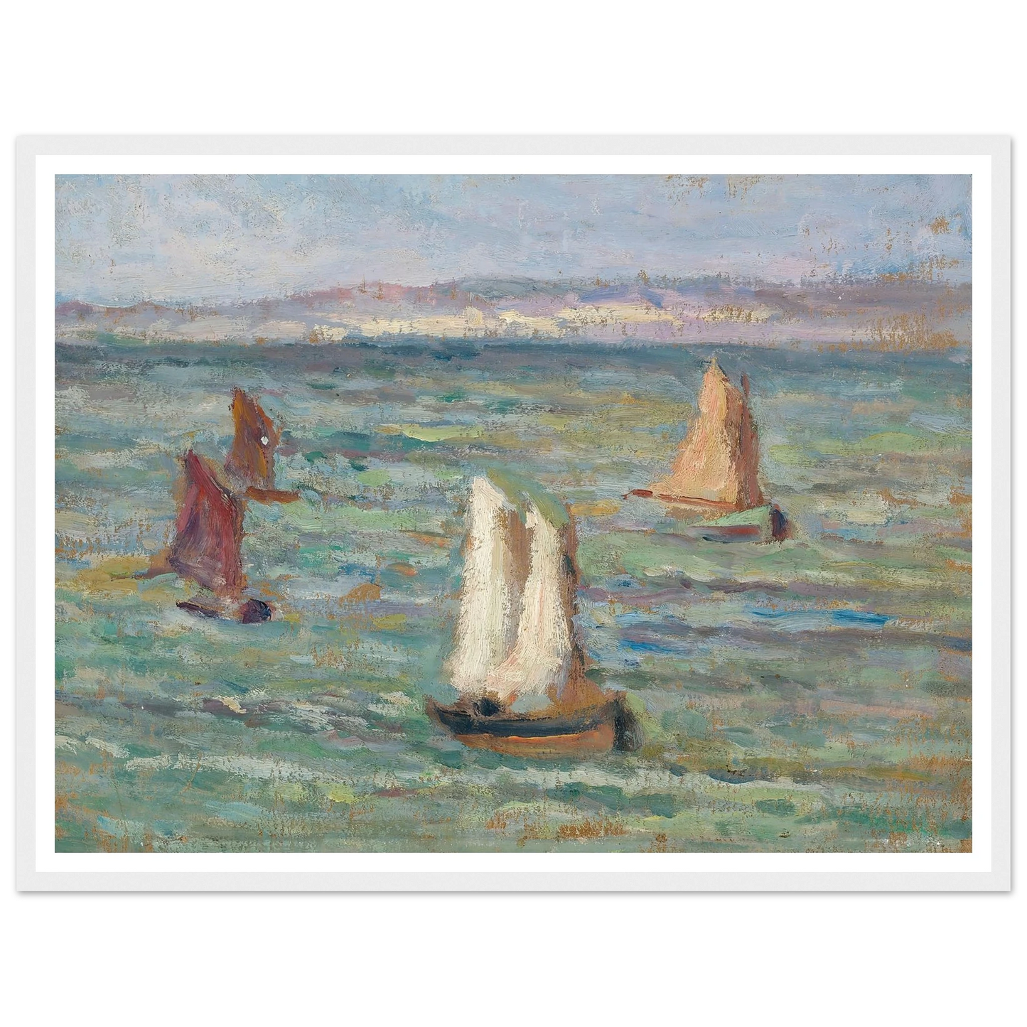 Bateaux aux environs d’Honfleur (1928) Art Print | Maximilien Luce - Framed Poster - 30x40 cm / 12x16″ - Black frame