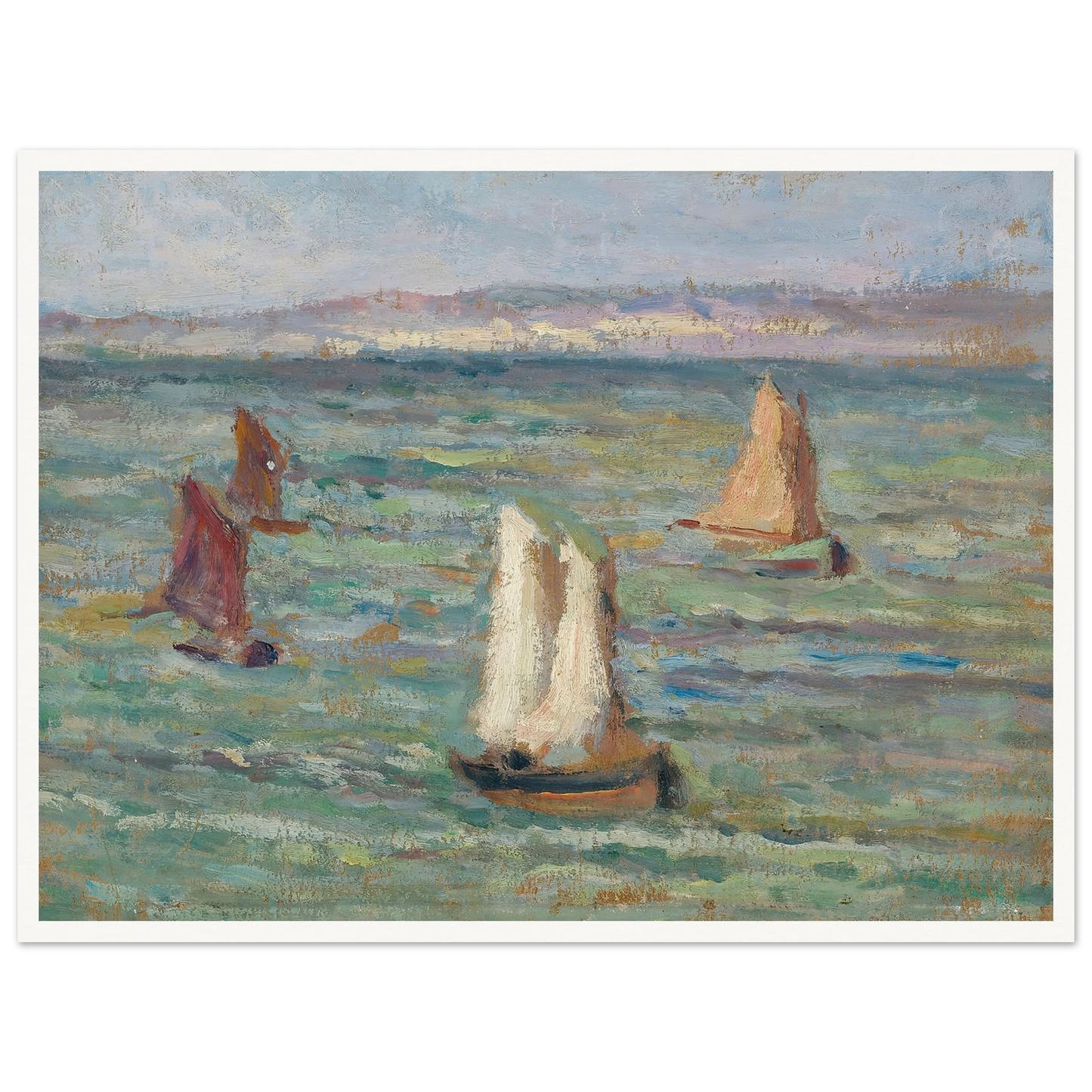Bateaux aux environs d’Honfleur (1928) Art Print | Maximilien Luce - Framed Poster - 30x40 cm / 12x16″ - Black frame