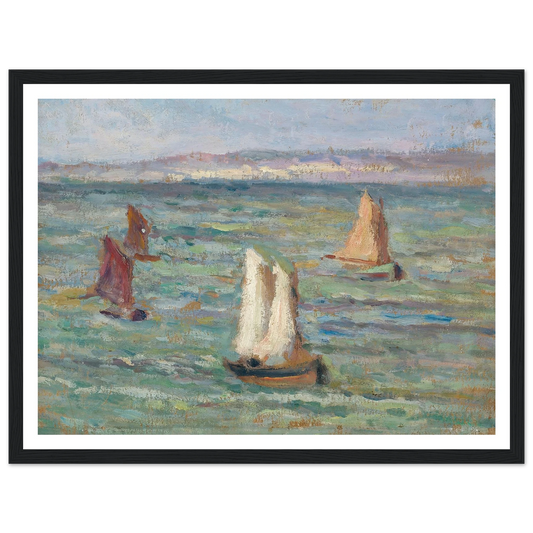 Bateaux aux environs d’Honfleur (1928) Art Print | Maximilien Luce - Framed Poster - 30x40 cm / 12x16″ - Black frame