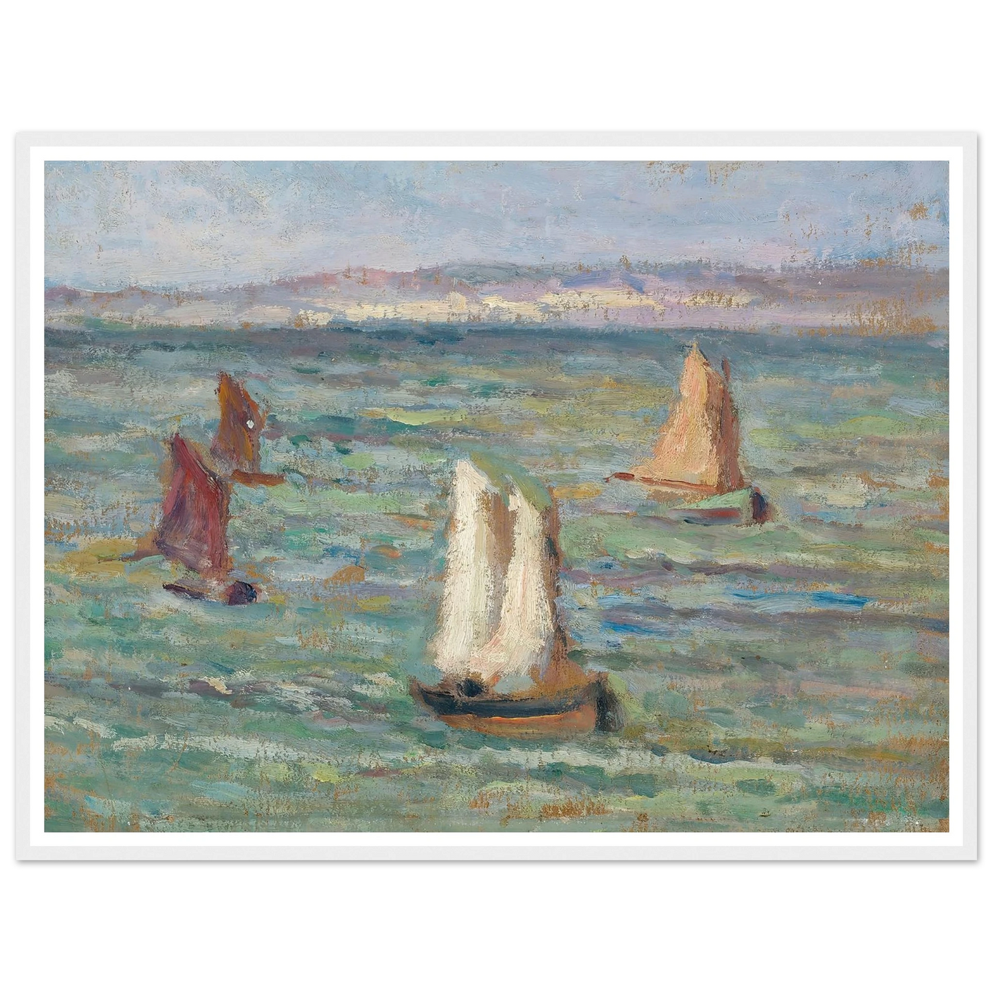 Bateaux aux environs d’Honfleur (1928) Art Print | Maximilien Luce - Framed Poster - 30x40 cm / 12x16″ - Black frame