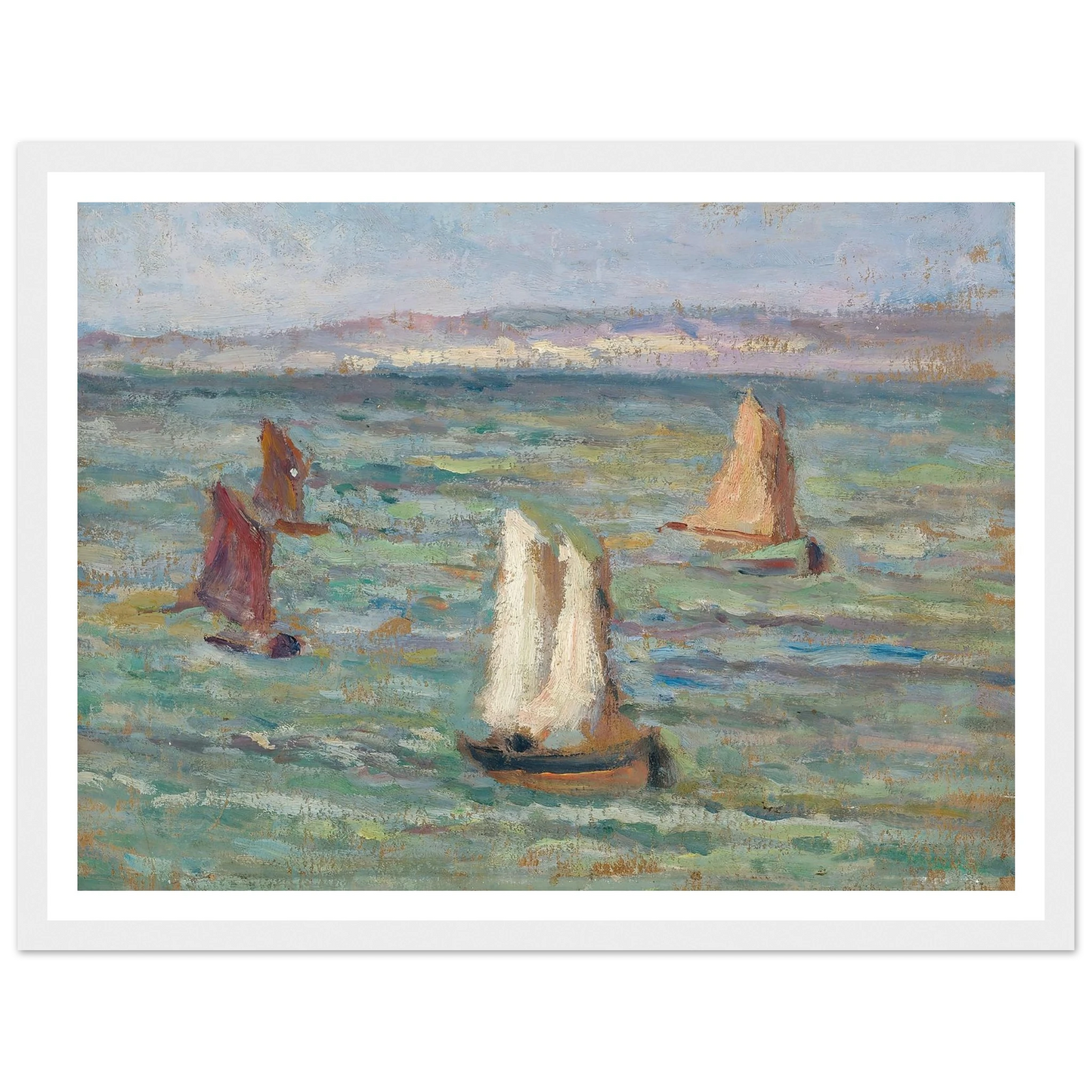 Bateaux aux environs d’Honfleur (1928) Art Print | Maximilien Luce - Framed Poster - 30x40 cm / 12x16″ - Black frame