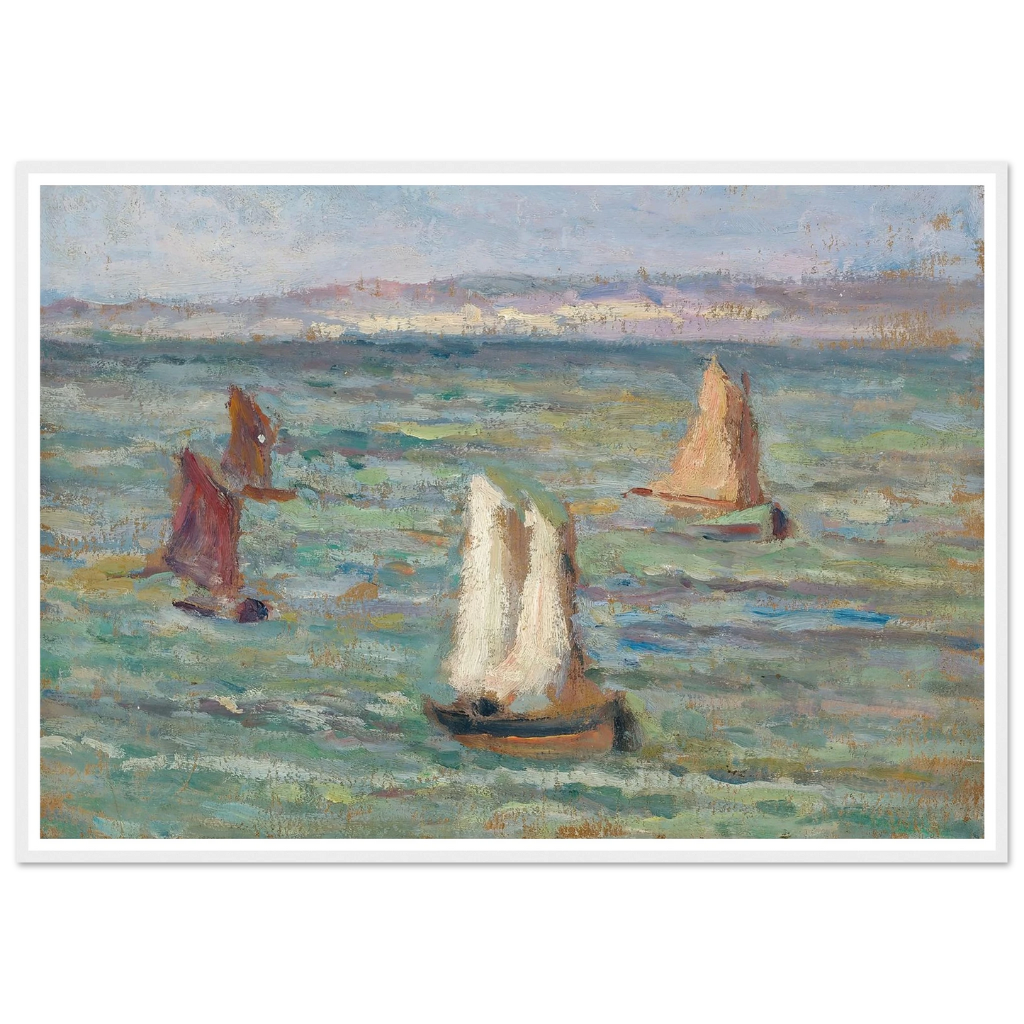 Bateaux aux environs d’Honfleur (1928) Art Print | Maximilien Luce - Framed Poster - 30x40 cm / 12x16″ - Black frame