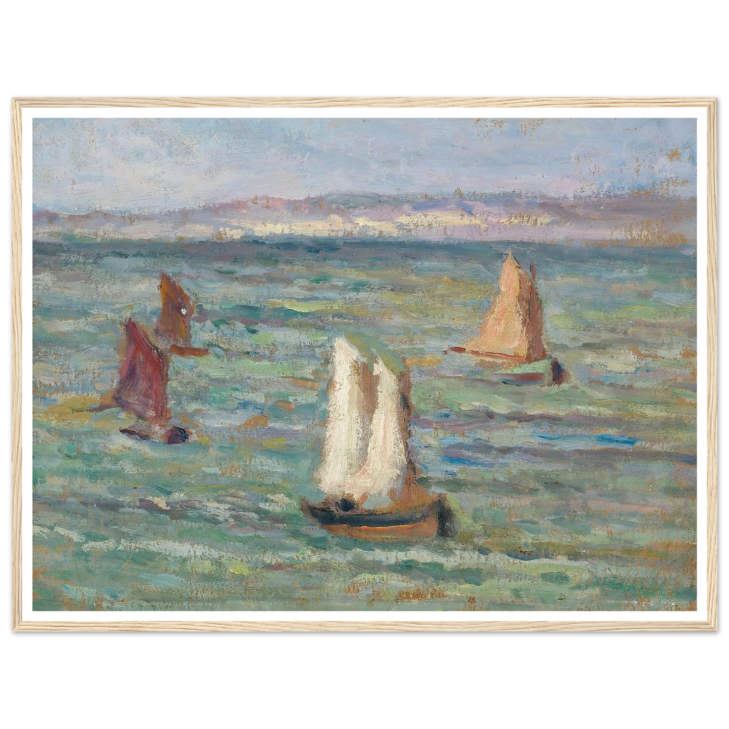 Bateaux aux environs d’Honfleur (1928) Art Print | Maximilien Luce - Framed Poster - 30x40 cm / 12x16″ - Black frame