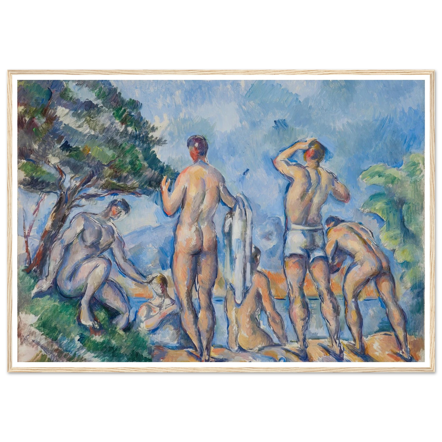 Bathers (1890–92) Art Print | Paul Cezanne - Framed Poster - 30x40 cm / 12x16″ - Black frame
