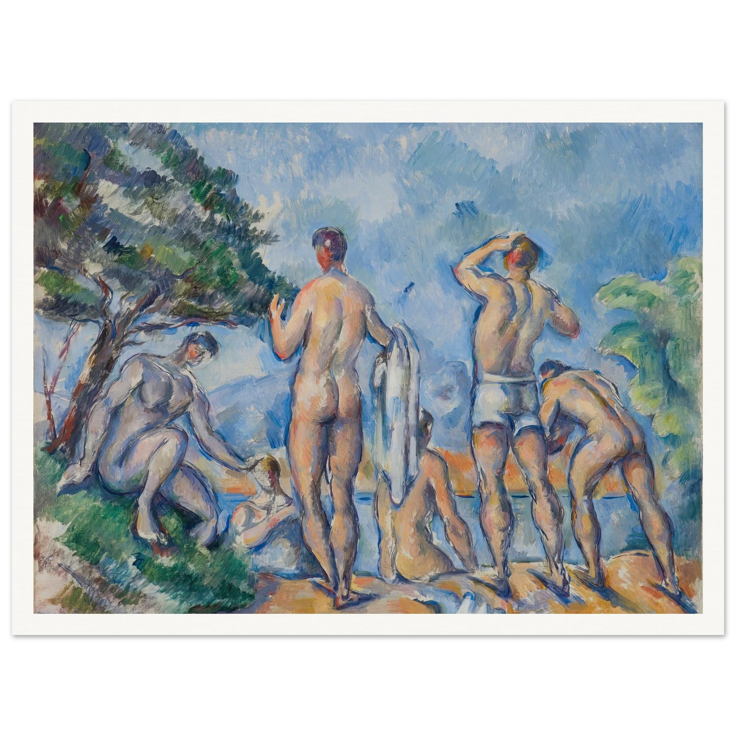 Bathers (1890–92) Art Print | Paul Cezanne - Framed Poster - 30x40 cm / 12x16″ - Black frame