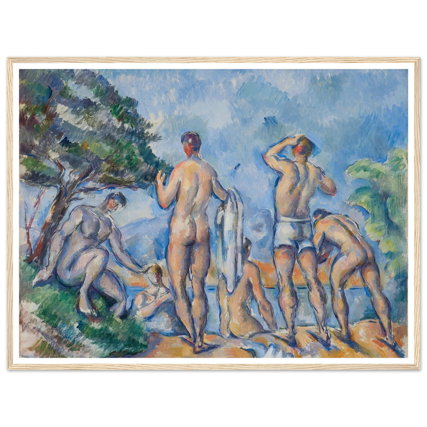 Bathers (1890–92) Art Print | Paul Cezanne - Framed Poster - 30x40 cm / 12x16″ - Black frame