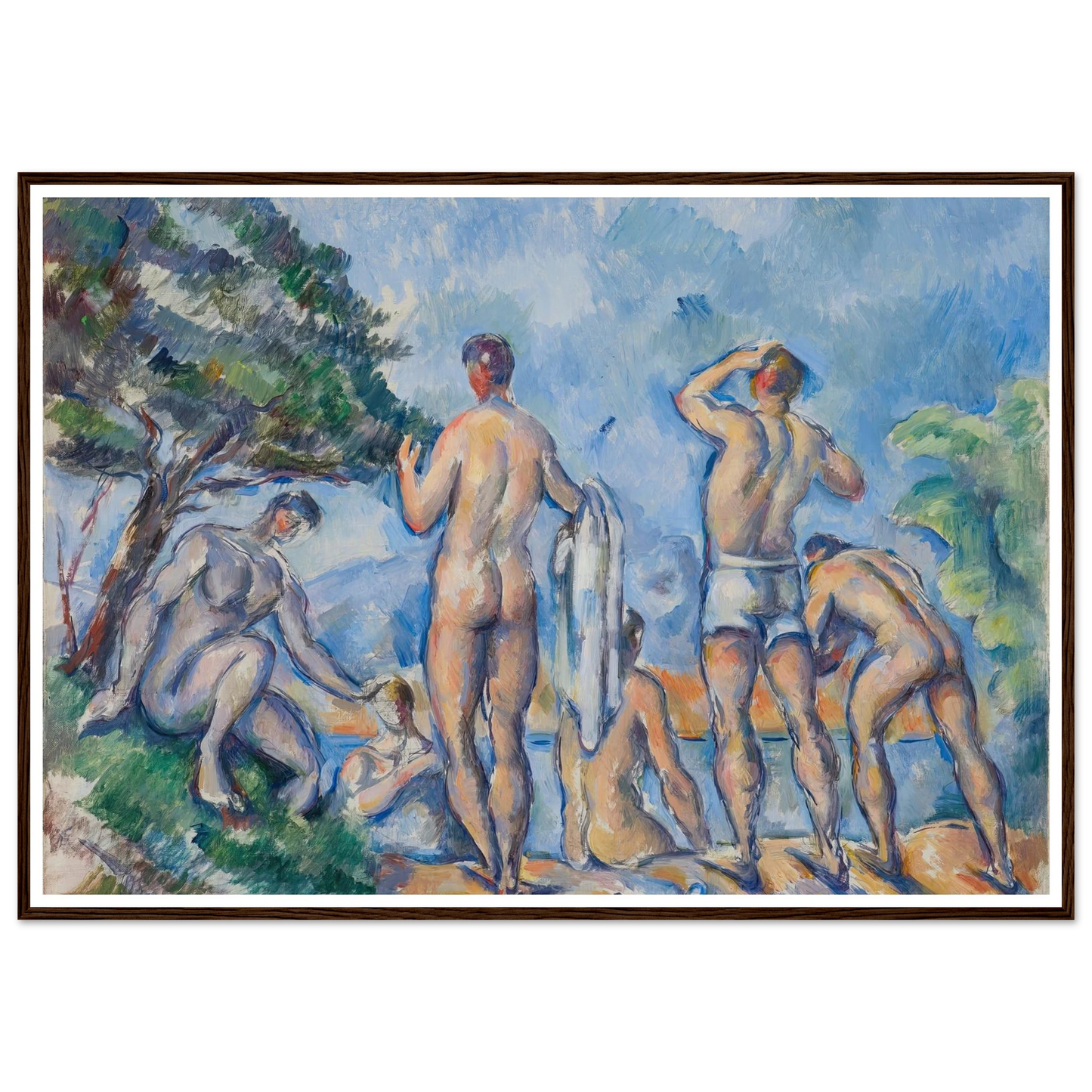 Bathers (1890–92) Art Print | Paul Cezanne - Framed Poster - 30x40 cm / 12x16″ - Black frame