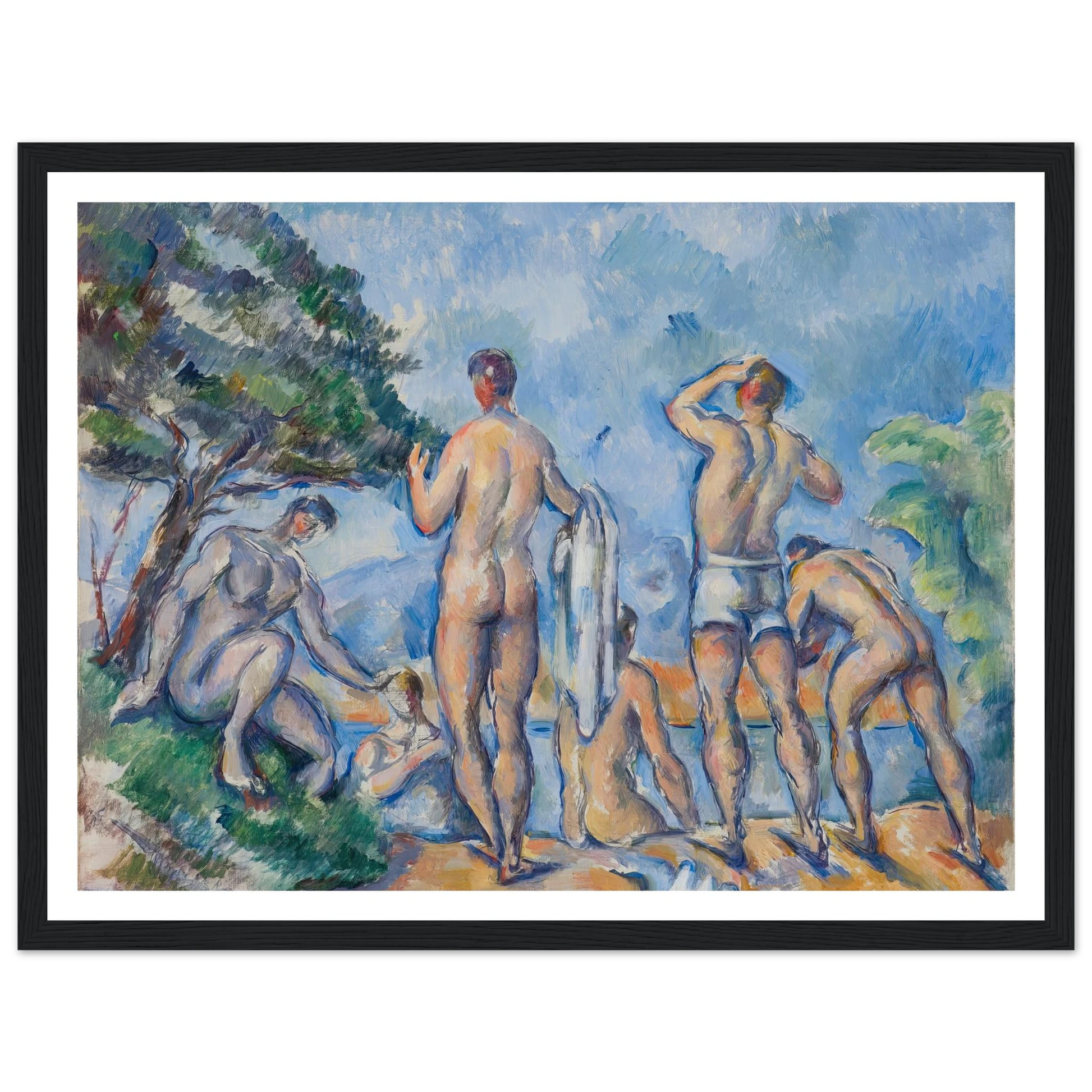 Bathers (1890–92) Art Print | Paul Cezanne - Framed Poster - 30x40 cm / 12x16″ - Black frame