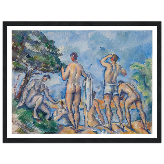 Bathers (1890–92) Art Print | Paul Cezanne - Framed Poster - 30x40 cm / 12x16″ - Black frame