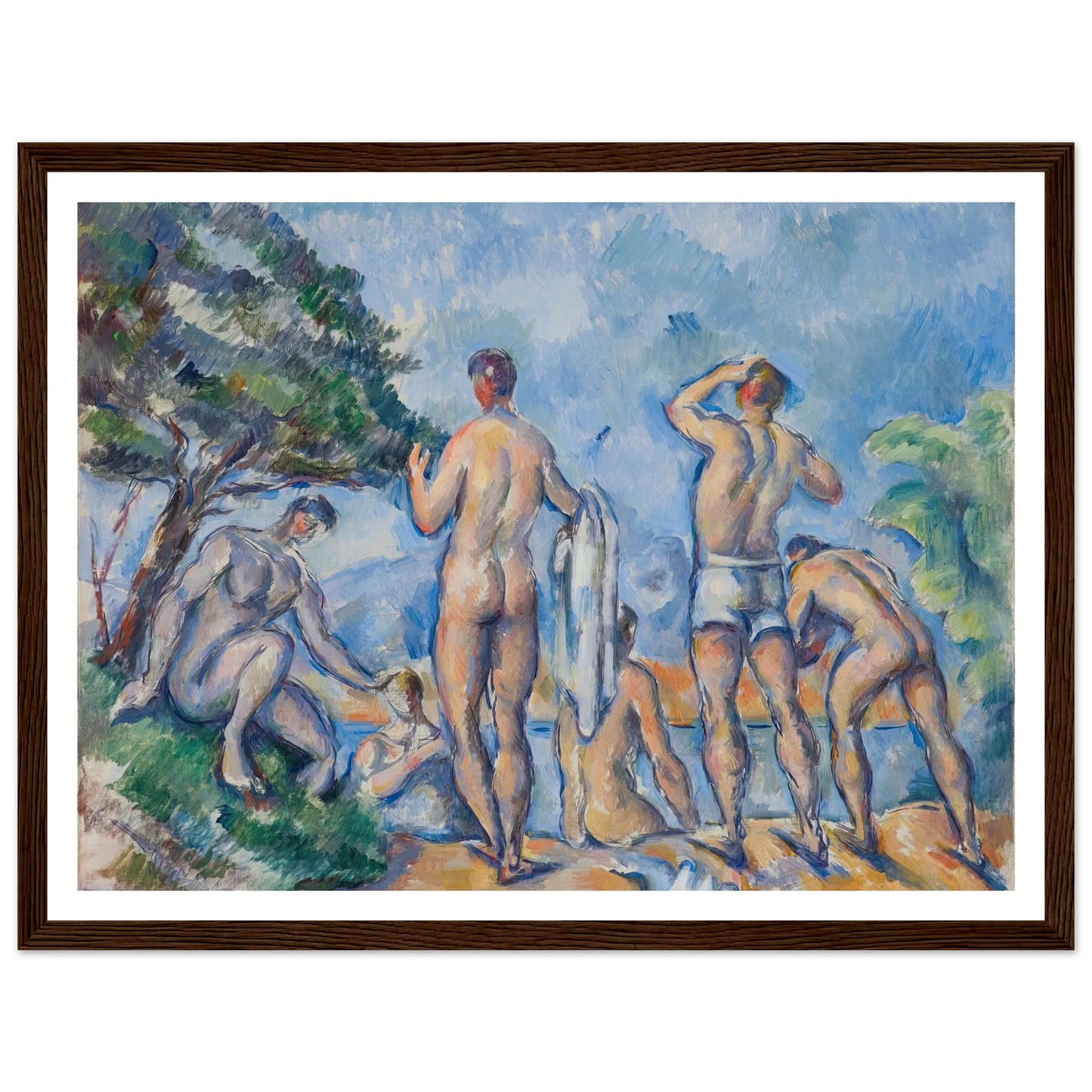 Bathers (1890–92) Art Print | Paul Cezanne - Framed Poster - 30x40 cm / 12x16″ - Black frame