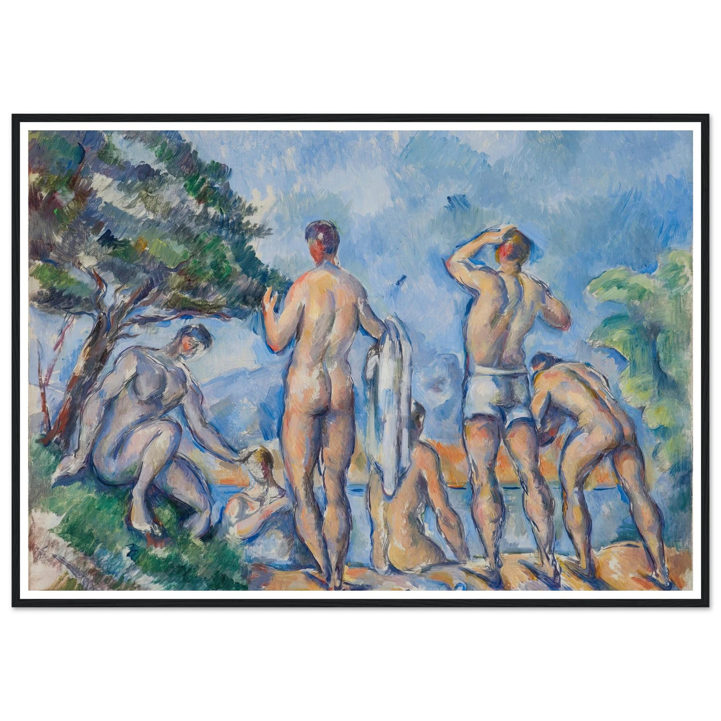 Bathers (1890–92) Art Print | Paul Cezanne - Framed Poster - 30x40 cm / 12x16″ - Black frame