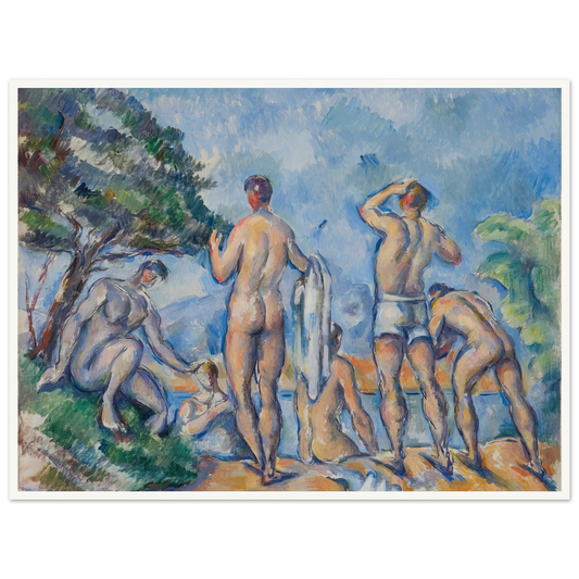 Bathers (1890–92) Art Print | Paul Cezanne - Framed Poster - 30x40 cm / 12x16″ - Black frame
