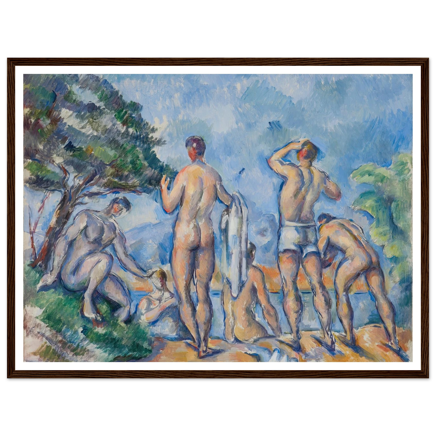 Bathers (1890–92) Art Print | Paul Cezanne - Framed Poster - 30x40 cm / 12x16″ - Black frame