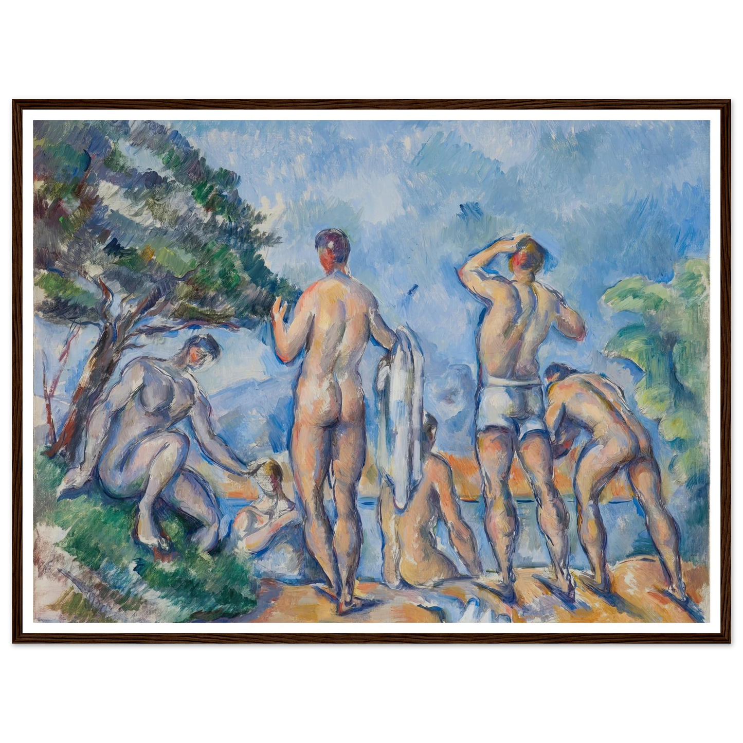 Bathers (1890–92) Art Print | Paul Cezanne - Framed Poster - 30x40 cm / 12x16″ - Black frame