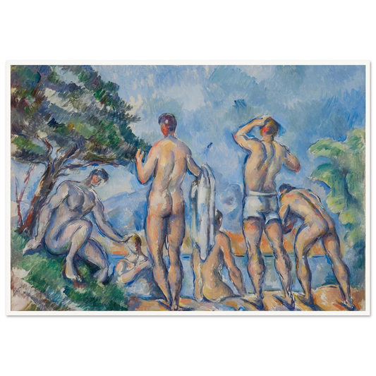 Bathers (1890–92) Art Print | Paul Cezanne - Framed Poster - 30x40 cm / 12x16″ - Black frame