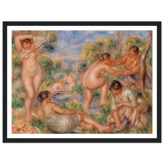 Bathing Group (1916) Art Print | Pierre Auguste Renoir - Framed Poster - 30x40 cm / 12x16″ - Black frame