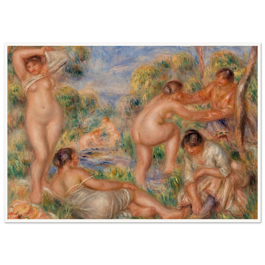 Bathing Group (1916) Art Print | Pierre Auguste Renoir - Framed Poster - 30x40 cm / 12x16″ - Black frame
