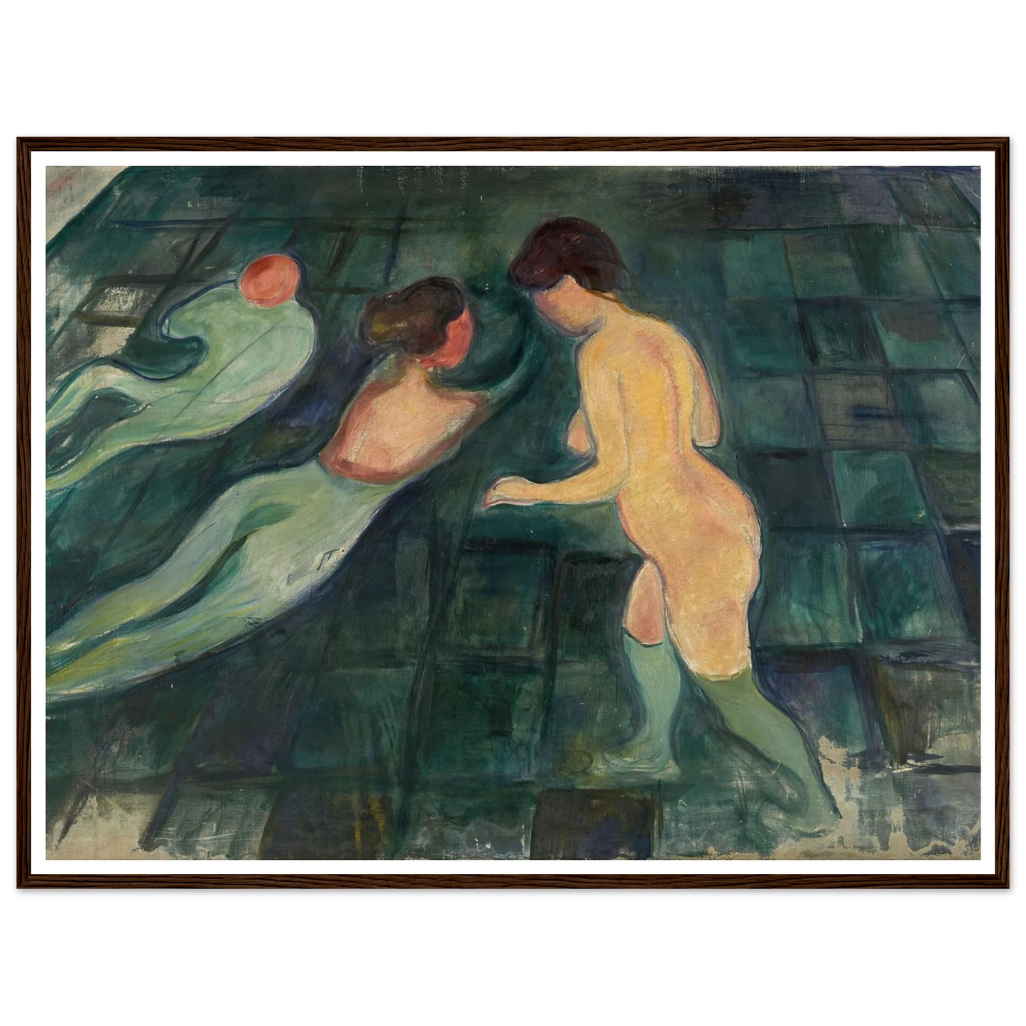 Bathing Women (1896–97) Art Print | Edvard Munch - Framed Poster - 30x40 cm / 12x16″ - Black frame