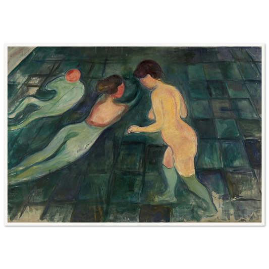 Bathing Women (1896–97) Art Print | Edvard Munch - Framed Poster - 30x40 cm / 12x16″ - Black frame