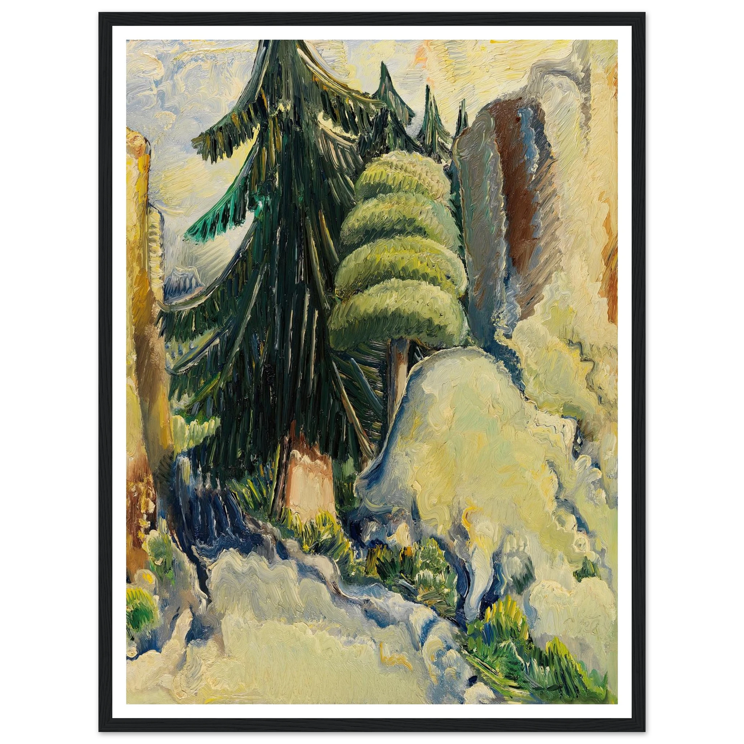 Baumlandschaft (1937) Art Print | Paul Kleinschmidt - Framed Poster - 30x40 cm / 12x16″ - Black frame