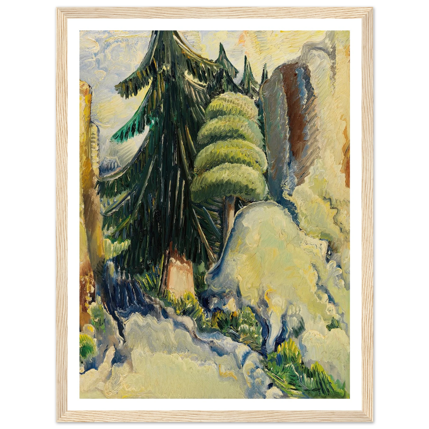Baumlandschaft (1937) Art Print | Paul Kleinschmidt - Framed Poster - 30x40 cm / 12x16″ - Black frame