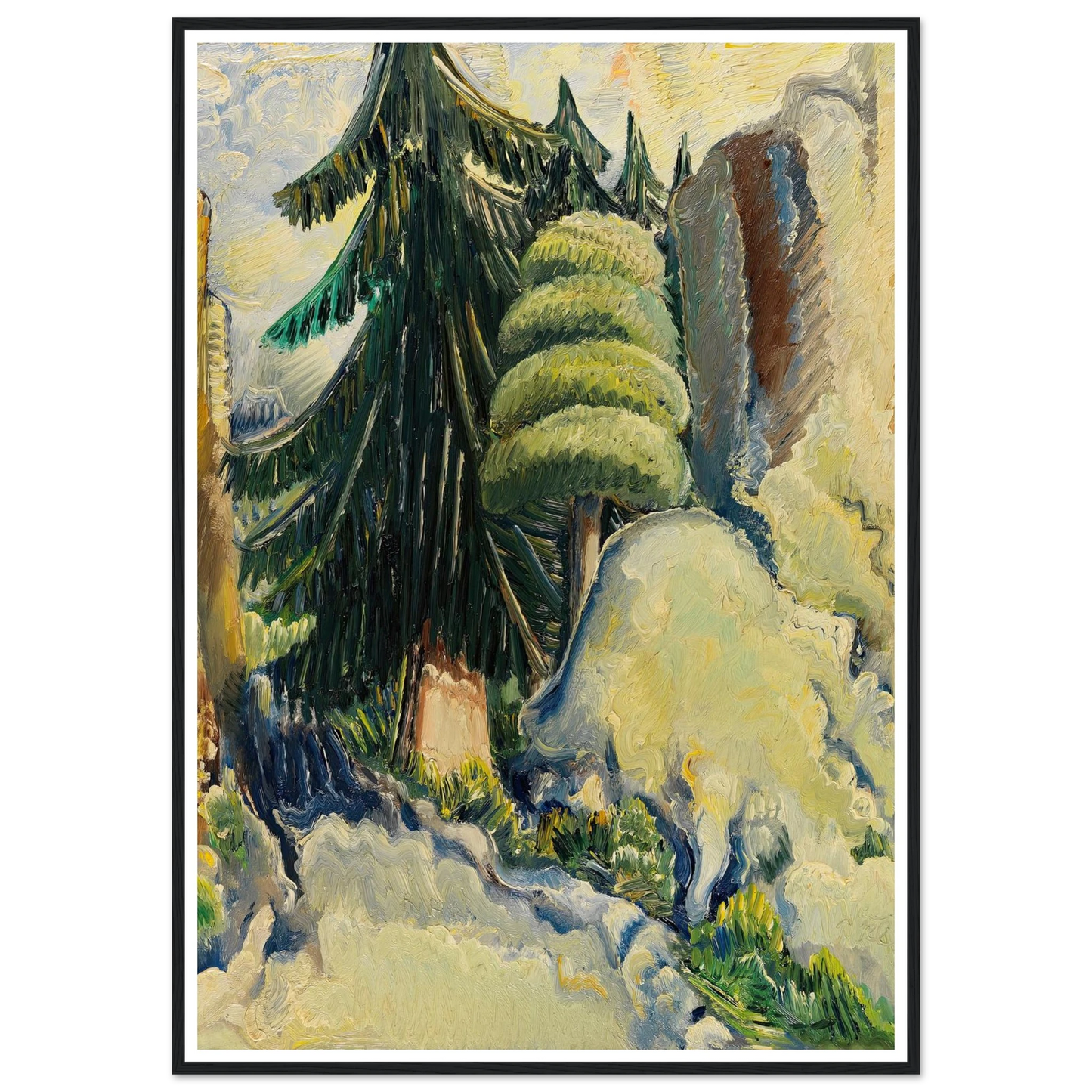 Baumlandschaft (1937) Art Print | Paul Kleinschmidt - Framed Poster - 30x40 cm / 12x16″ - Black frame