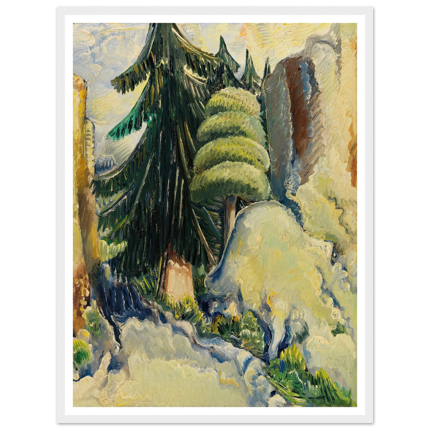 Baumlandschaft (1937) Art Print | Paul Kleinschmidt - Framed Poster - 30x40 cm / 12x16″ - Black frame