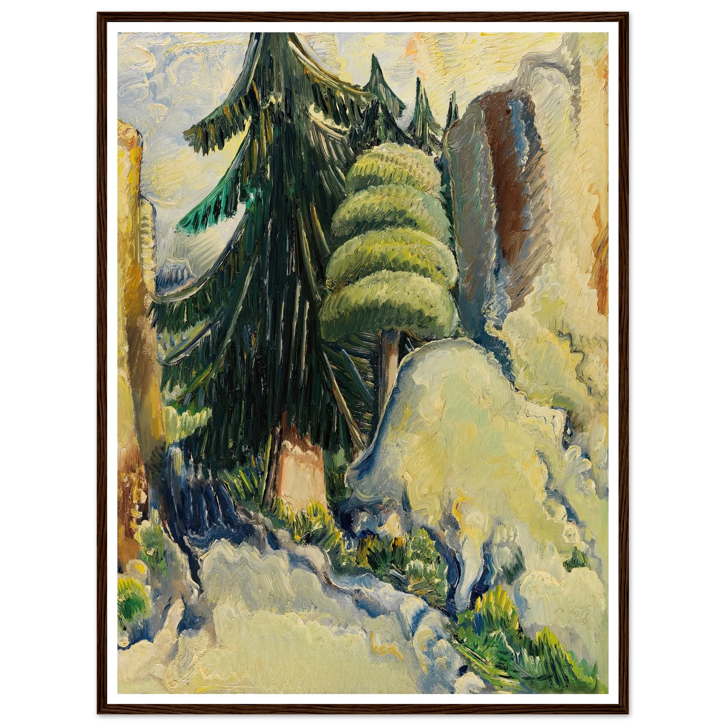 Baumlandschaft (1937) Art Print | Paul Kleinschmidt - Framed Poster - 30x40 cm / 12x16″ - Black frame