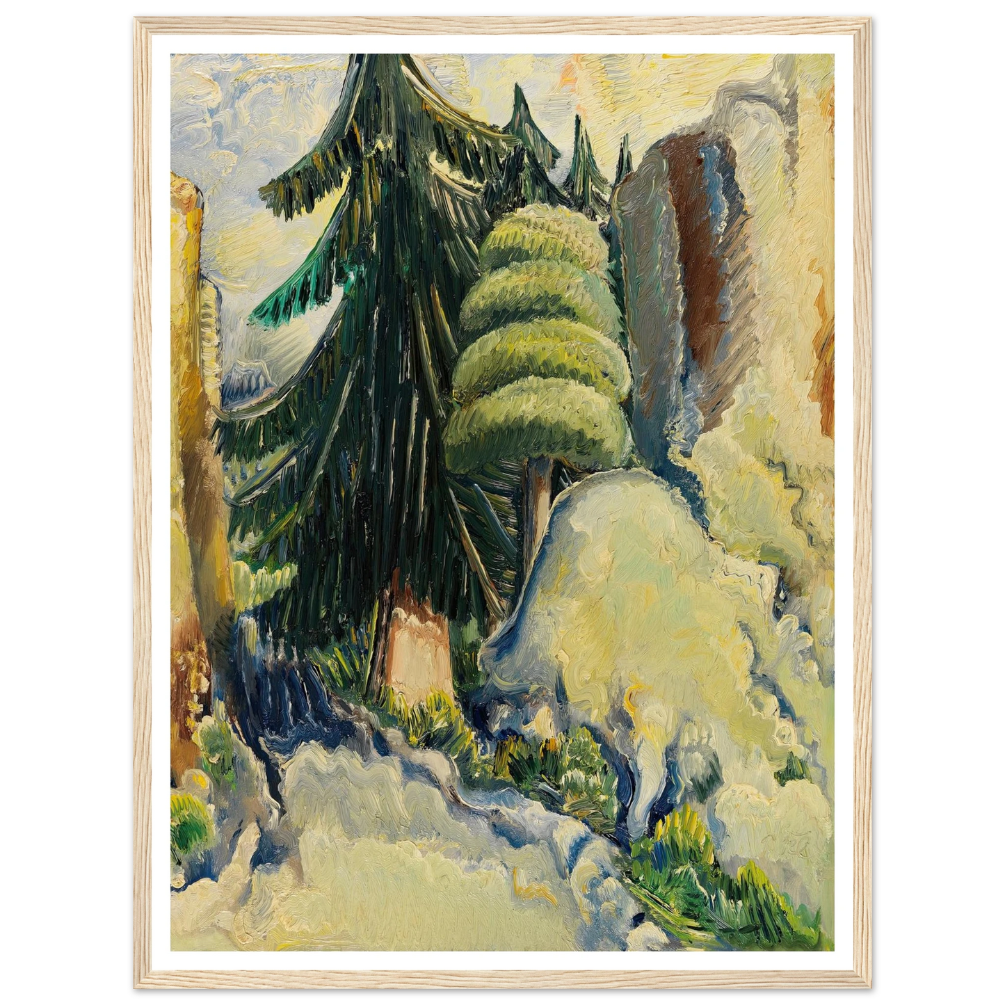 Baumlandschaft (1937) Art Print | Paul Kleinschmidt - Framed Poster - 30x40 cm / 12x16″ - Black frame