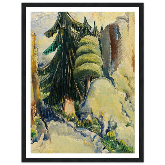 Baumlandschaft (1937) Art Print | Paul Kleinschmidt - Framed Poster - 30x40 cm / 12x16″ - Black frame