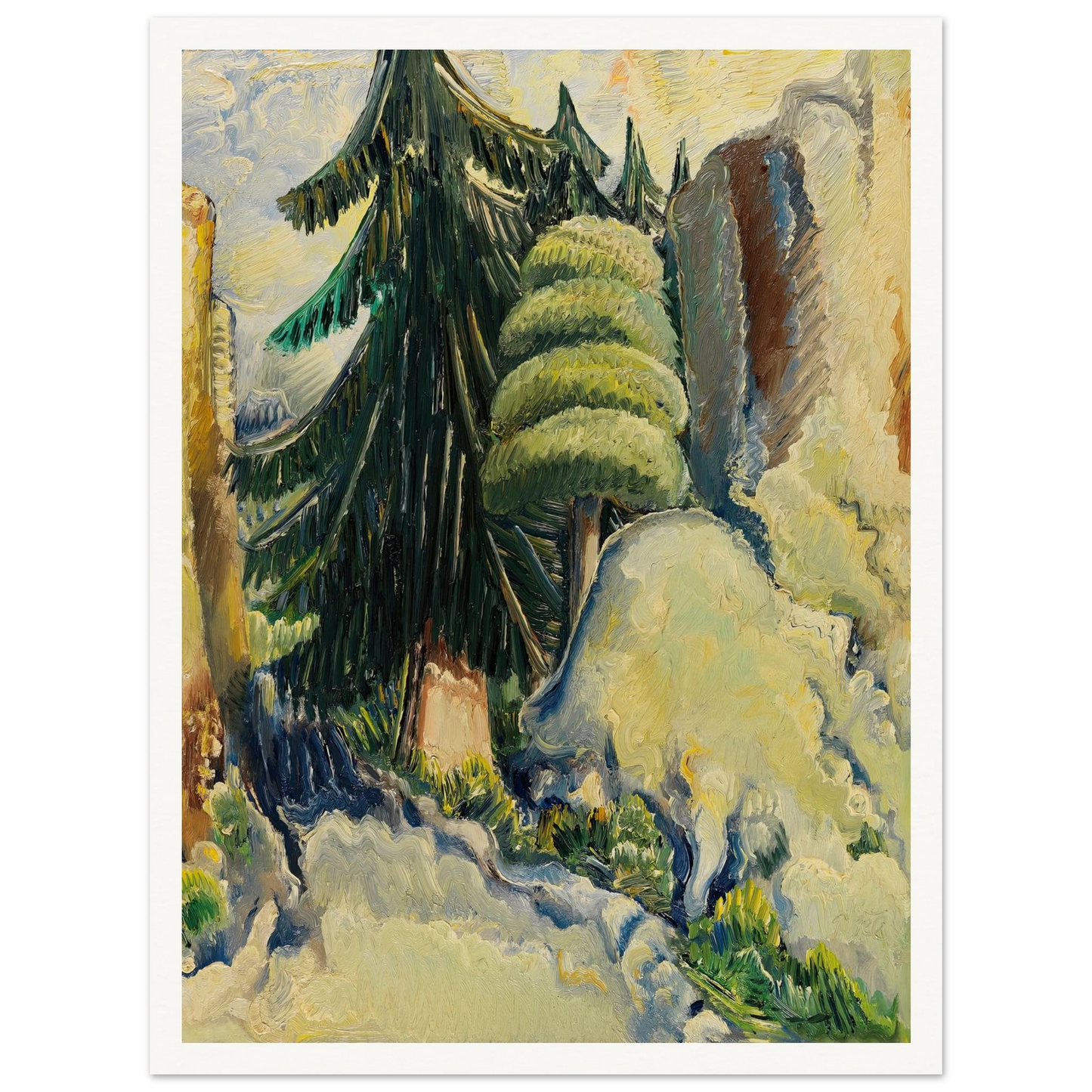 Baumlandschaft (1937) Art Print | Paul Kleinschmidt - Framed Poster - 30x40 cm / 12x16″ - Black frame