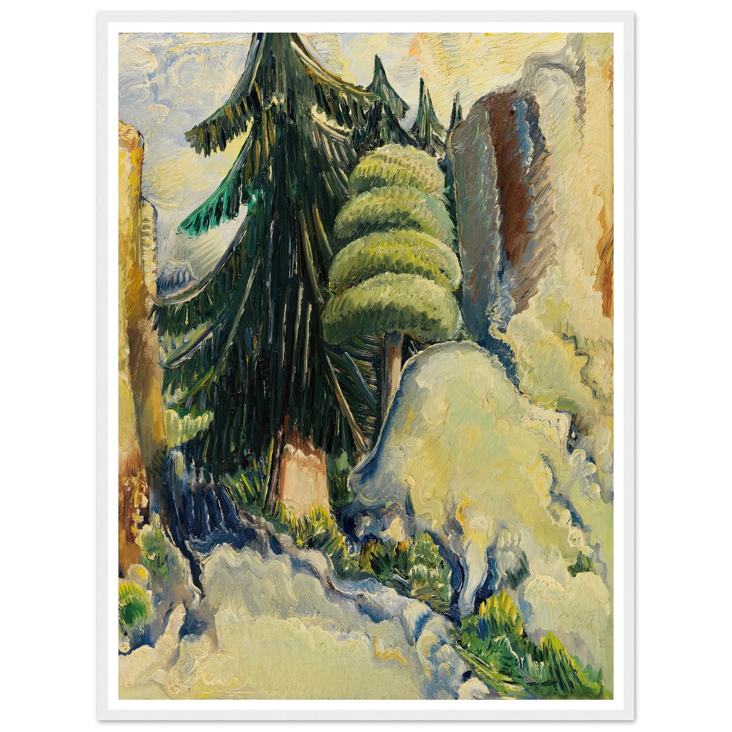 Baumlandschaft (1937) Art Print | Paul Kleinschmidt - Framed Poster - 30x40 cm / 12x16″ - Black frame