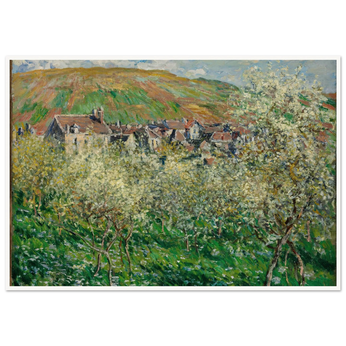 Flowering Plum Trees (1879) Art Print | Claude Monet-Quipham Collections