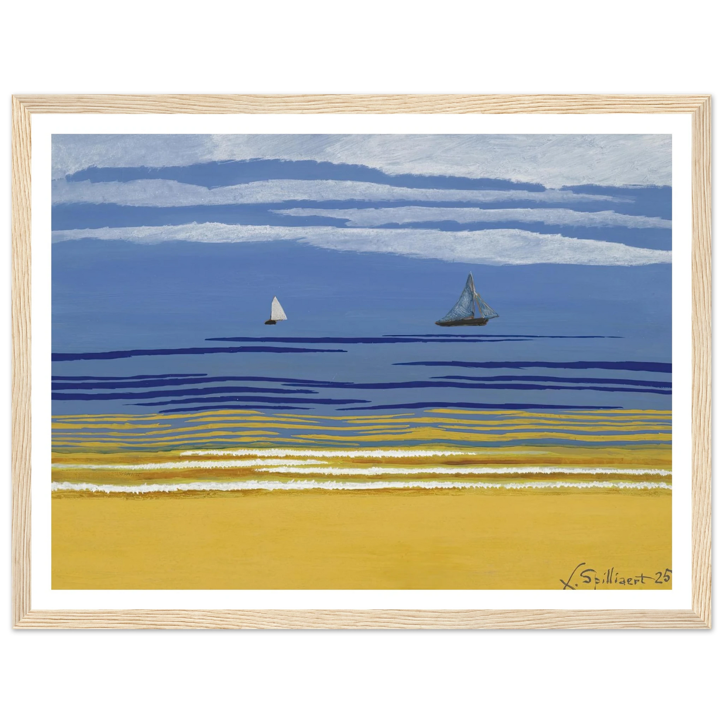 Marine avec bateaux à voiles (1925) Art Print | Leon Spilliaert-Quipham Collections