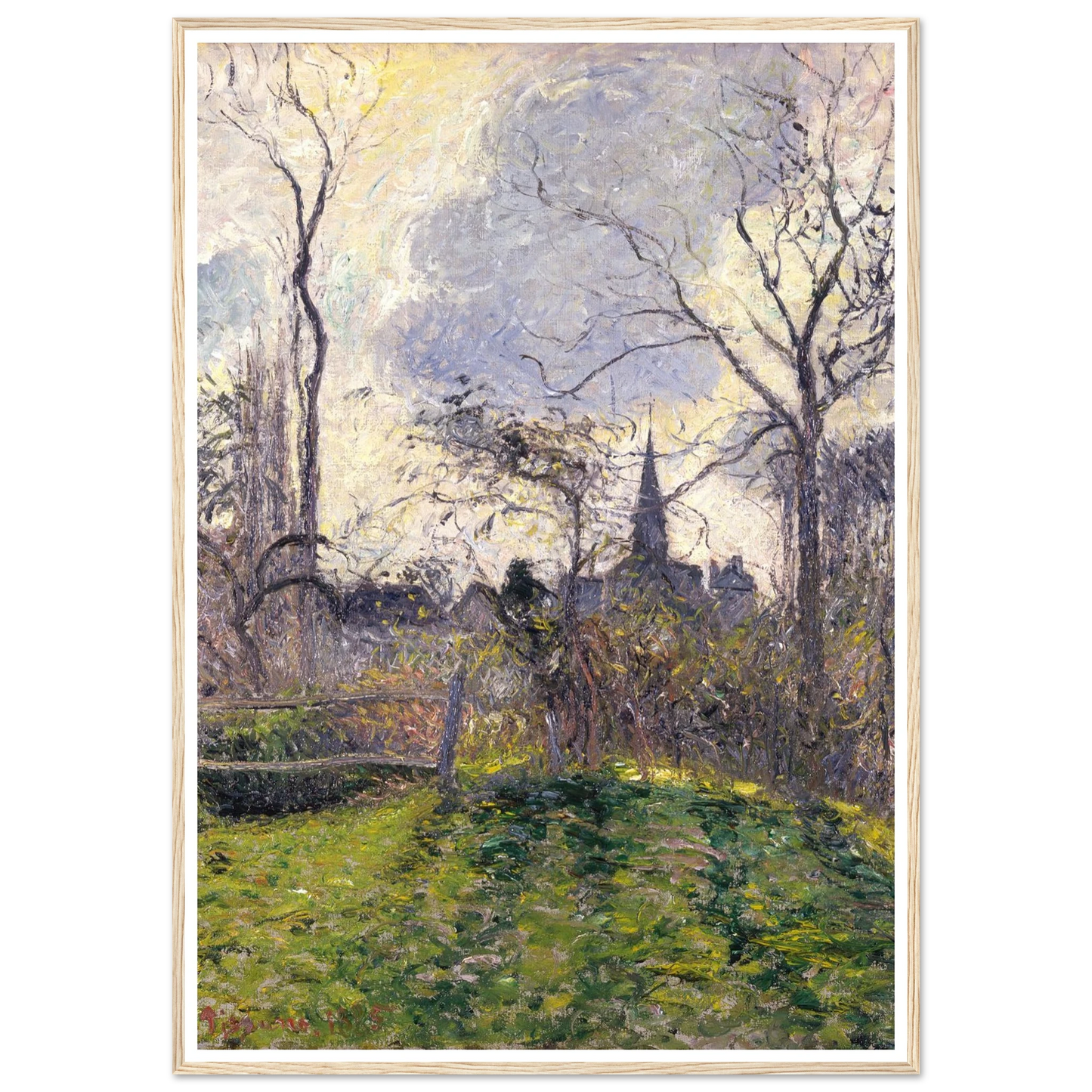 The Bell Tower of Bazincourt (1885) Art Print | Camille Pissarro-Quipham Collections