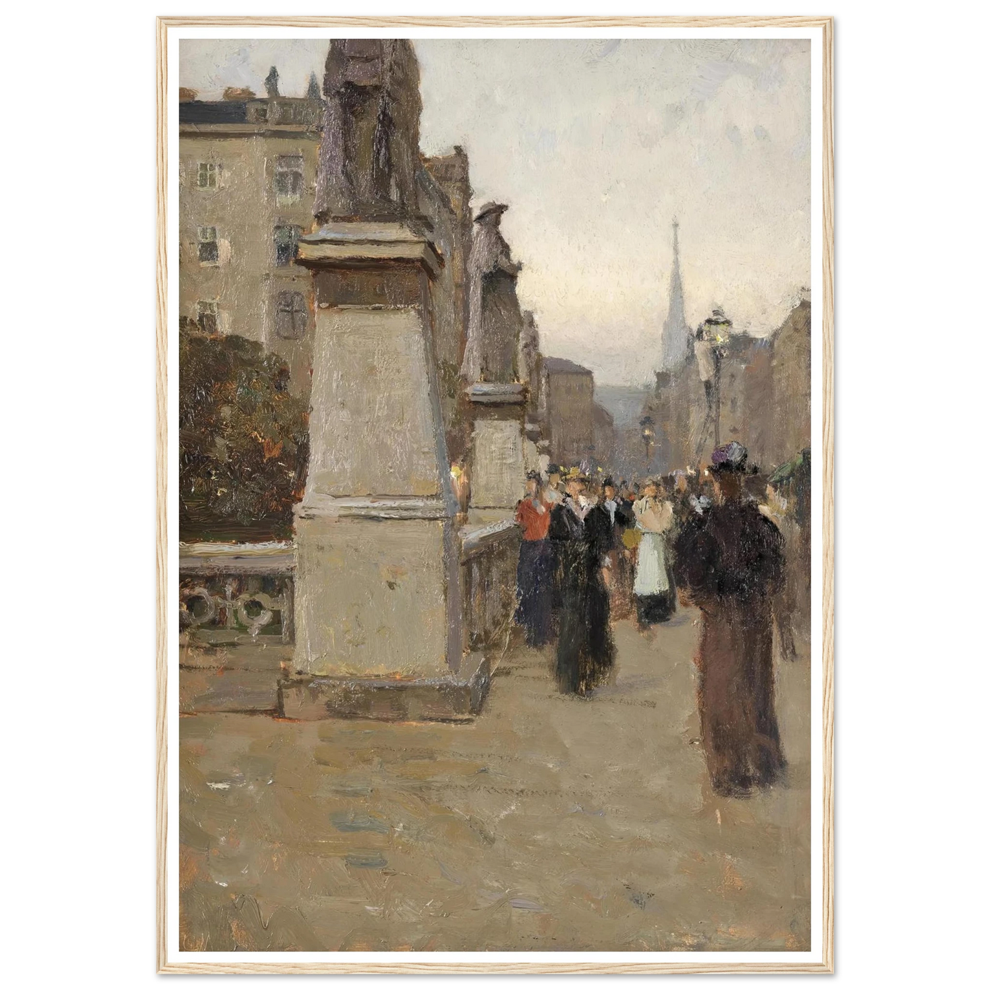 Blick vom rechten Brückenkopf der Elisabethbrücke gegen die Kärntnerstrasse (1895) Art Print | Carl Moll-Quipham Collections