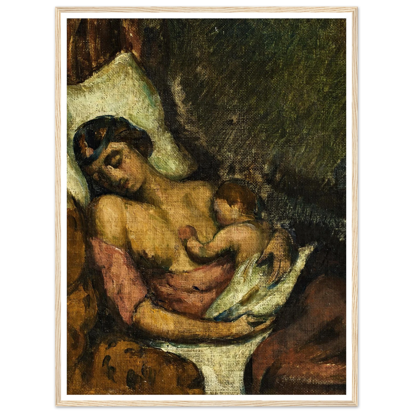 Femme allaitant son enfant (circa 1872) Art Print | Paul Cezanne-Quipham Collections