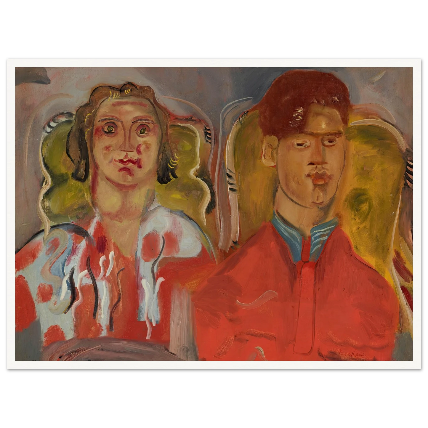 Double portrait No. 2 (Katharine and Anthony West) (1937) Art Print | Frances Hodgkins-Quipham Collections