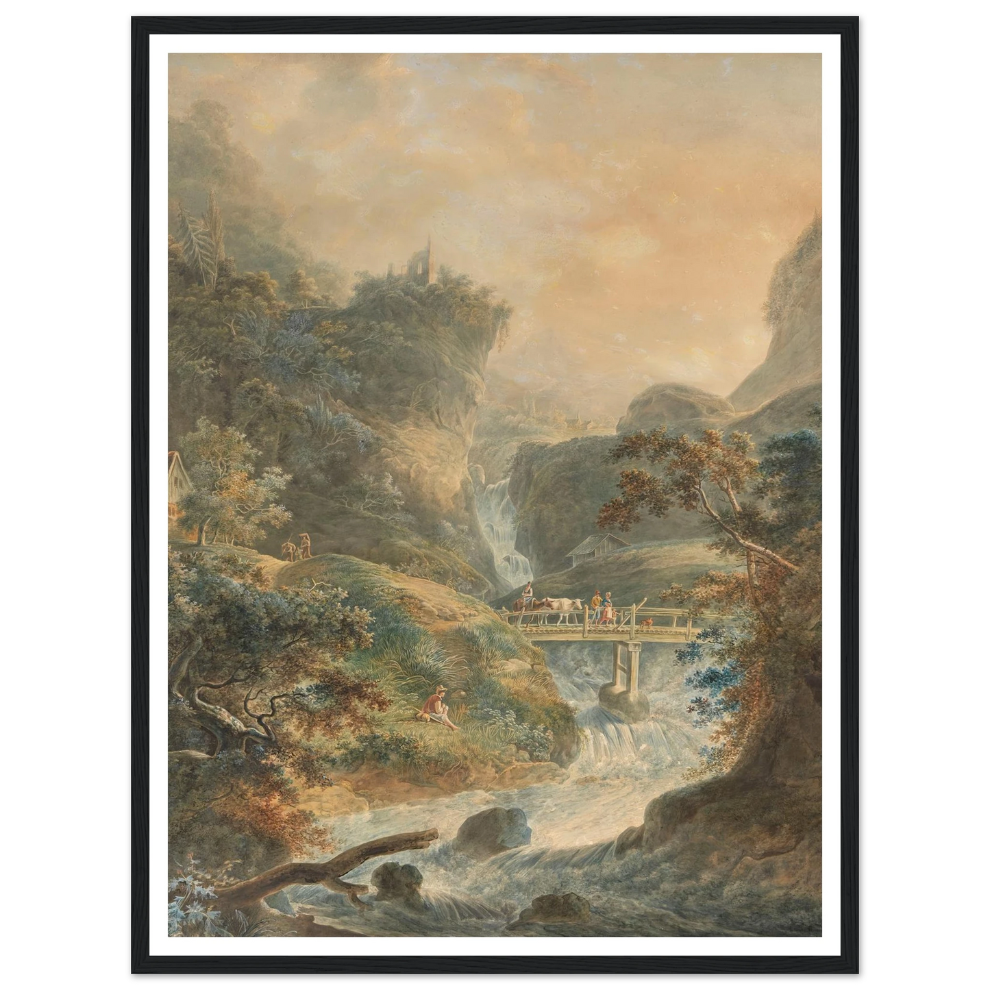 Landschaft mit reißendem Bach im Juragebirge (1790) Art Print | Peter Birmann-Quipham Collections