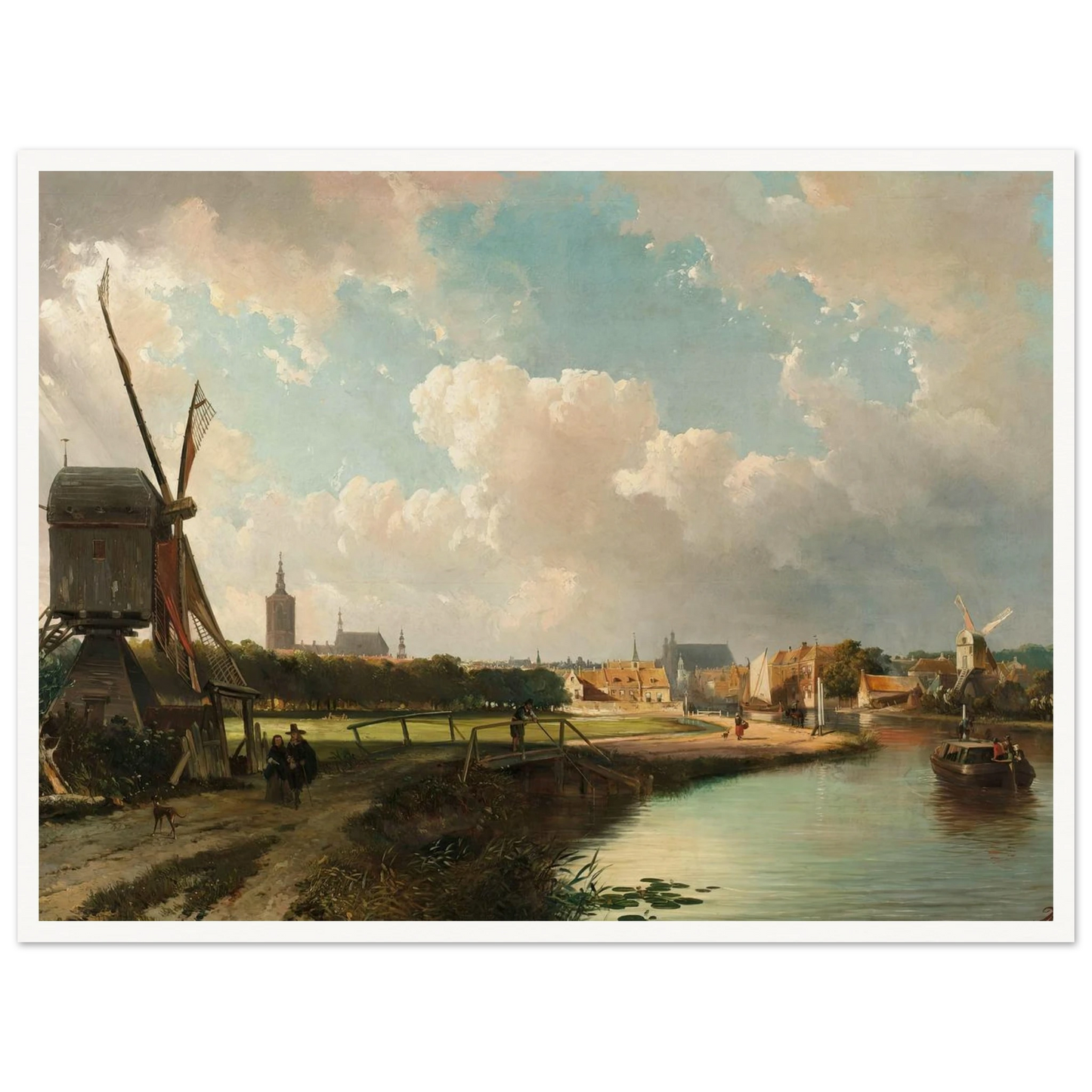 View of The Hague from the Delftse Vaart in the Seventeenth Century (1852) Art Print | Cornelis Springer-Quipham Collections
