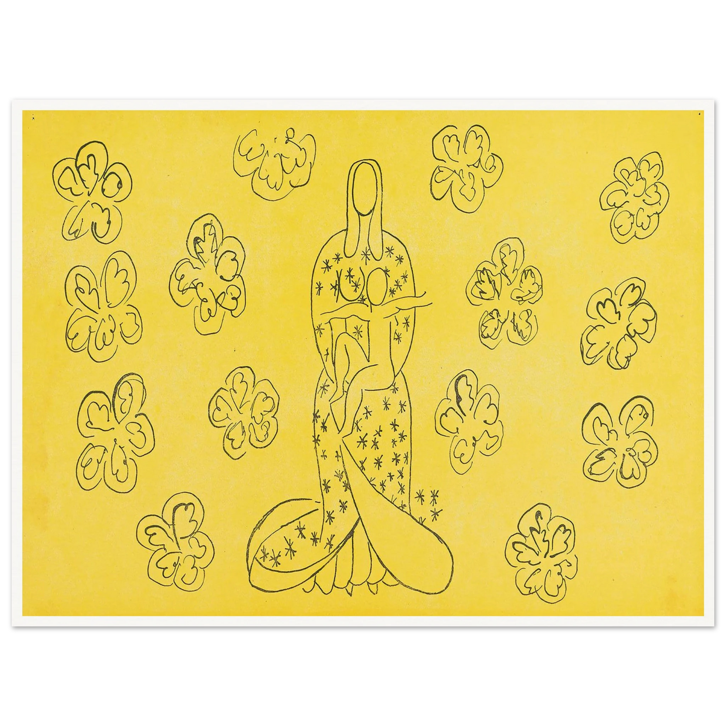 Vierge et l’enfant au décor fleuri (1949) Art Print | Henri Matisse-Quipham Collections