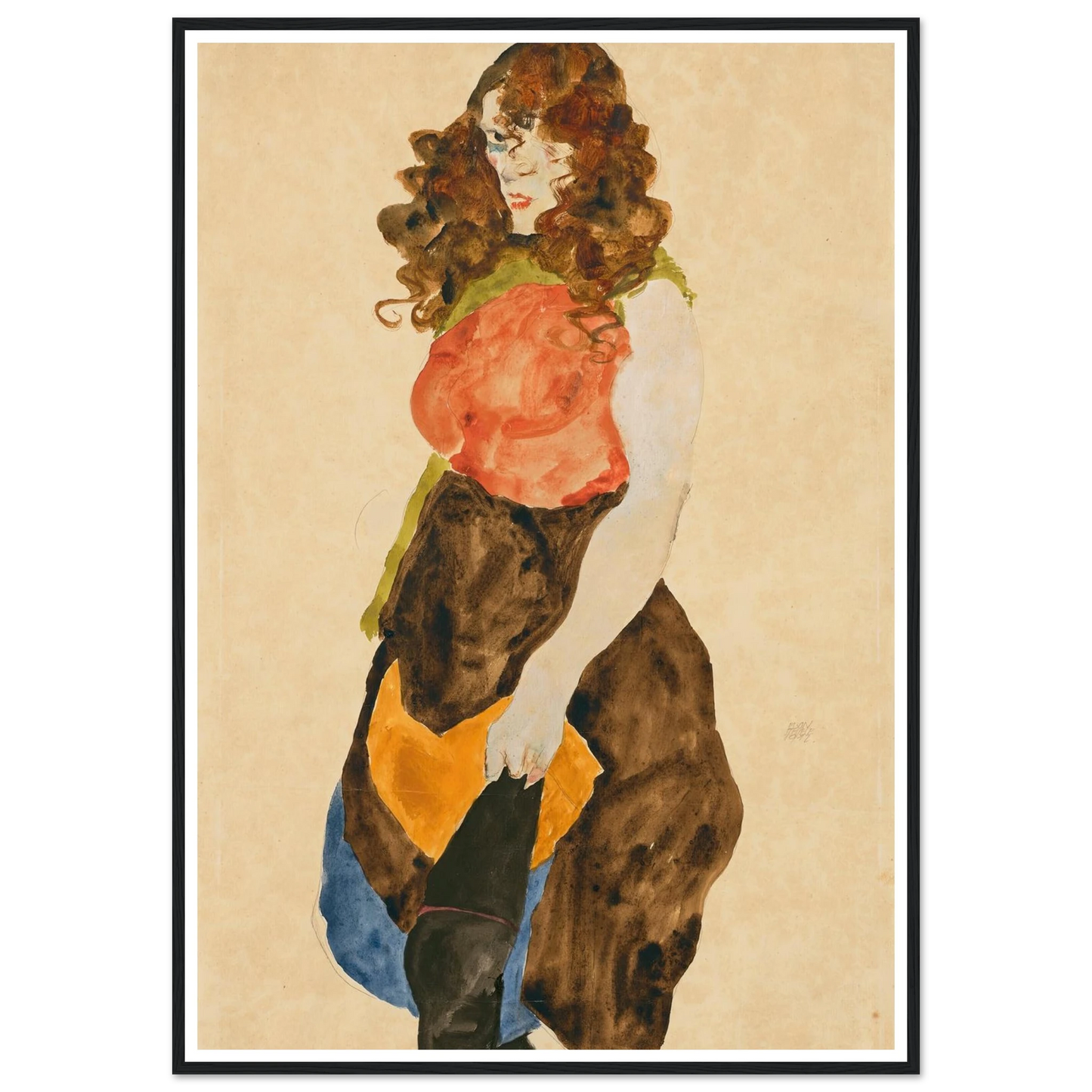 Stehende Frau (Dirne) (1912) Art Print | Egon Schiele-Quipham Collections