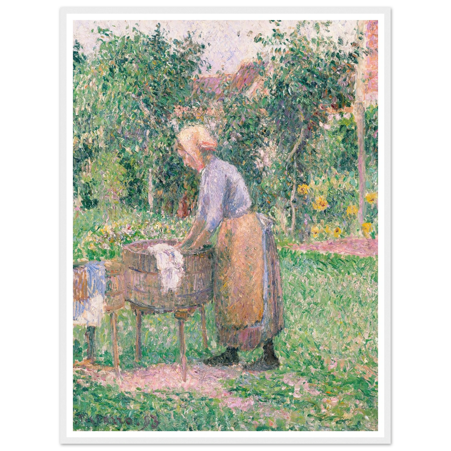 A Washerwoman at Éragny (1893) Art Print | Camille Pissarro-Quipham Collections