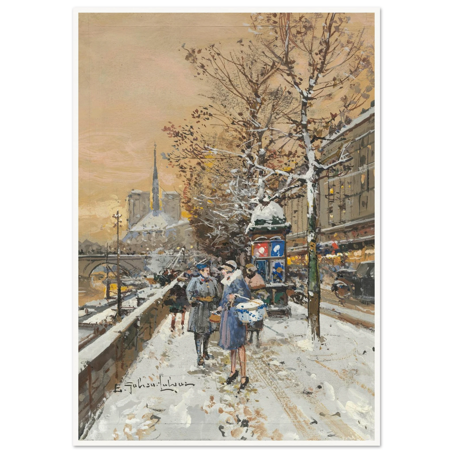 An assignation along the Seine Art Print | Eugene Galien Laloue-Quipham Collections
