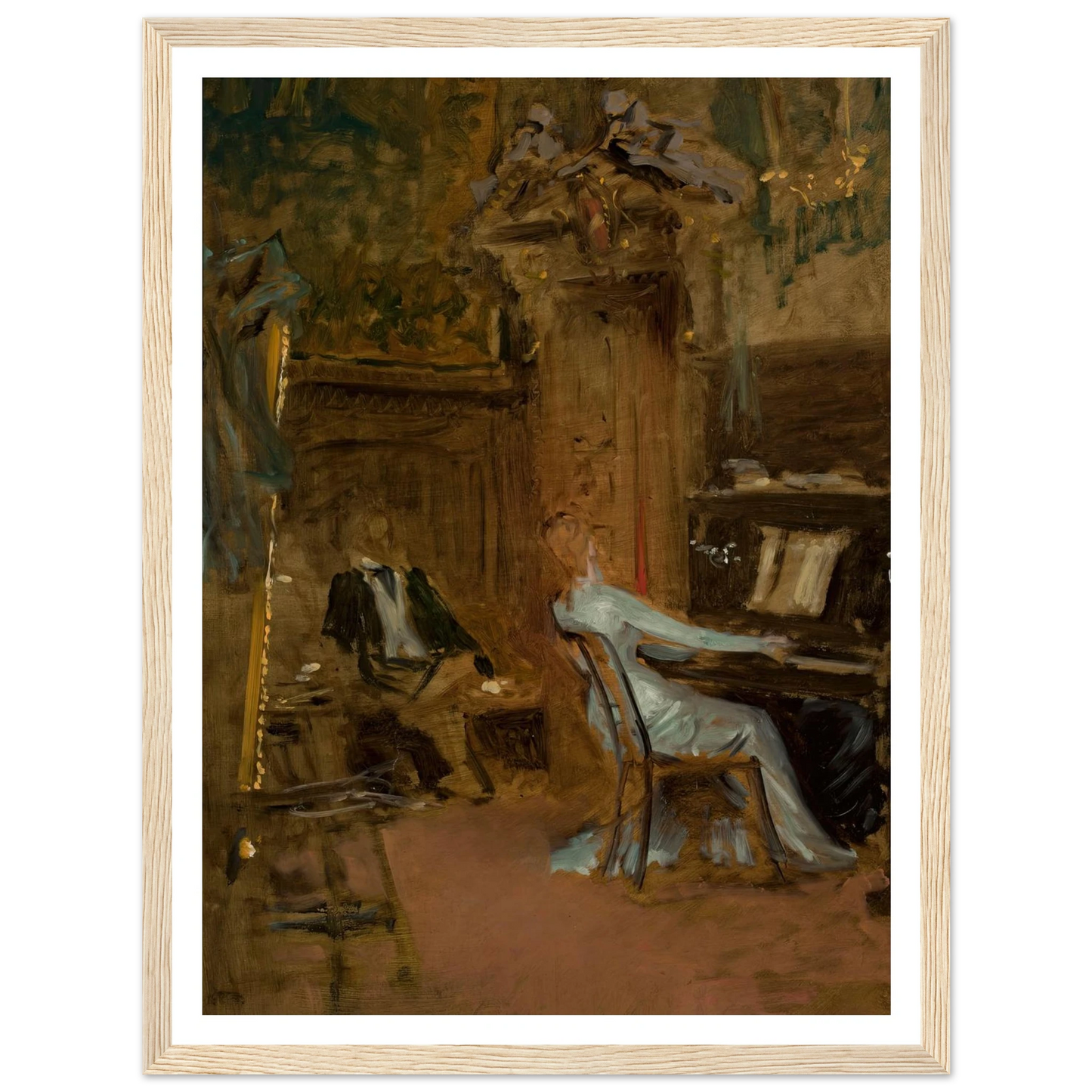 Concert in the living-room, sketch Art Print | Wladyslaw Czachorski-Quipham Collections