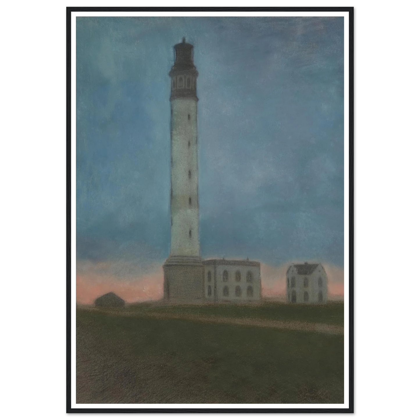 De vuurtoren van Oostende bij zonsopgang (1909) Art Print | Leon Spilliaert-Quipham Collections